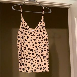 Socialite Leopard Dot Scalloped Cami